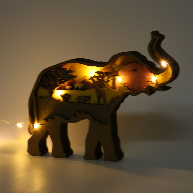 Elephant Statue Boxwood Mechanical Engraving Safe Durable Exquisite Details Elephant