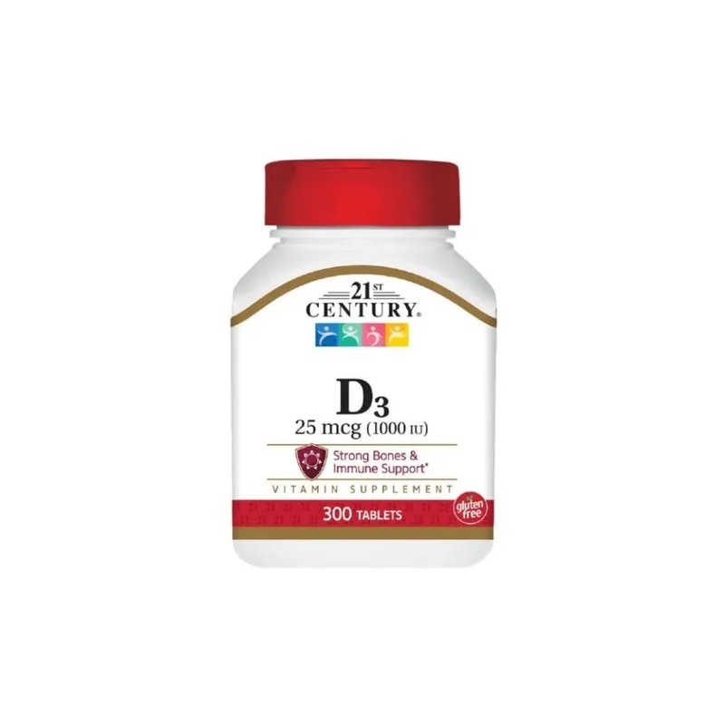 21st Century Vitamina D3 Premium 25 Mcg 1,000iu 300 Tabletas