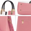 TIBES Top-Handle Handbag Stitching Purse for Women Girls Tote Satchel