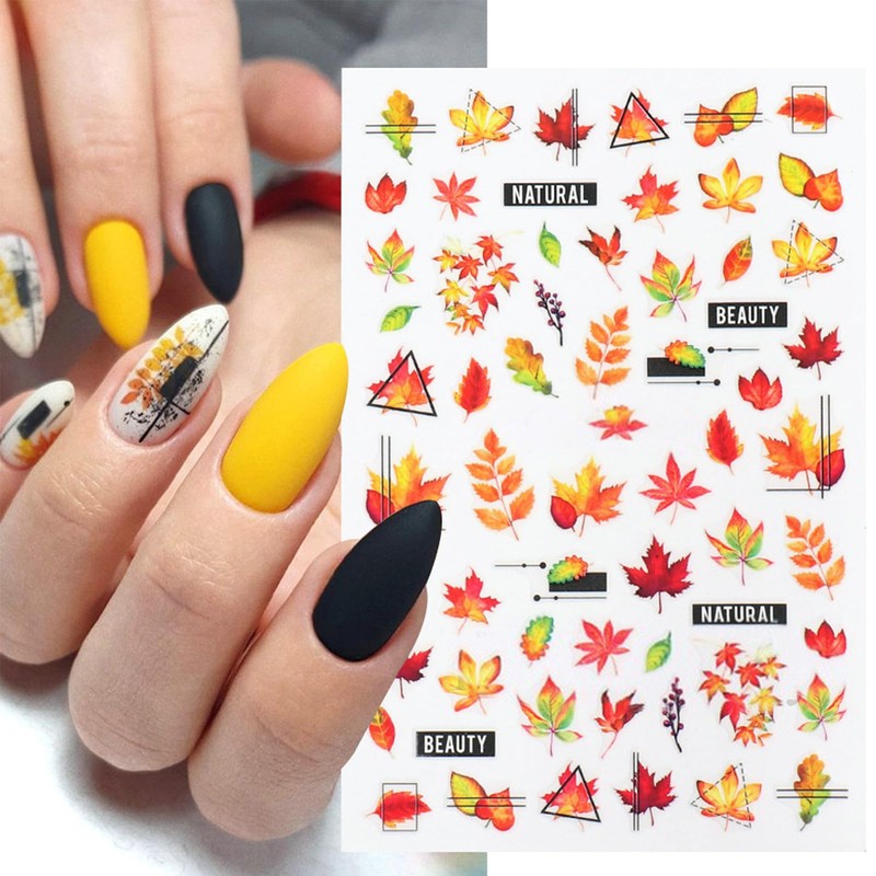 IDDFEVE Fall Nail Art Stickers, Thanksgiving Day Fox Nail Decals,
