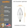 Sunlite LED B13 Decorative Chandelier Light Bulb, 7 Watts (60W=),