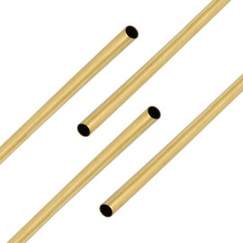 Ohamtes 4PCS Brass Tube ID3.1mm(0.122") x OD3.5mm(0.138") x L300mm(11.81"), Wall Thickness 0.2mm(0.008"), Used for Refrigerator Capillary Tube, Oil Circuit Hydraulic System, Craft Decoration