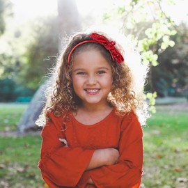 AMYDECOR Red Sequin Bow Headband for Girls - Boutique Style Hair Accessory with Bow Ribbon - 1 Piece