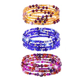 ELABEST Shiny Big African Waist Beads Belly Bead Waist Chain Beach 3PCS Waist Jewelry Body Accessories Women