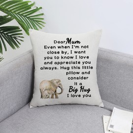 Tihnvk Mum Gift From Daughter Son Mother Birthday Gift Big Hug To My Mum Cushion Cover Love Pillow Case