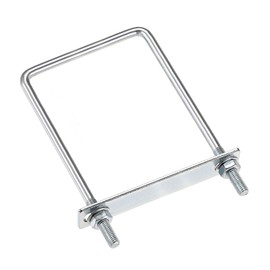 TA-VIGOR 2 sets M8 Square U-Bolts, 90mm Inner Width 180mm Length Steel U-Bolts with Nut, Plate, Washer for Attaching Piping Conduit Cable Tube Brackets Boat Trailer