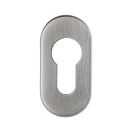Oval Key Escutcheon Profile Cylinder Stainless Steel Matt Height 9 mm
