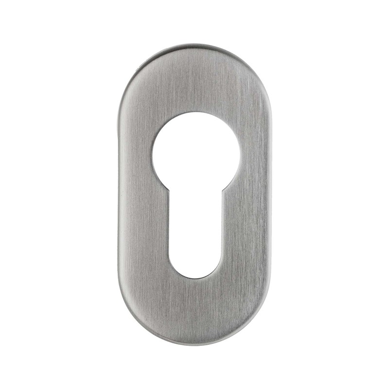 Oval Key Escutcheon Profile Cylinder Stainless Steel Matt Height 9