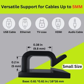 [100Pcs] Adhesive Cable Clips (Small, White&Black) Under Desk Cable Management Clips - Strong Cord Organizer Clips Wall Wire Holder - Light Clips Hooks for LED, Car Dash Cam, USB Cable