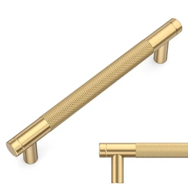 Amerdeco 10 Pack Champagne Bronze Cabinet Pulls 6.3 Inch(160mm) Hole Center Drawer Pulls Cabinet Hardware Kitchen Cabinet Handles for Bathroom ZH031