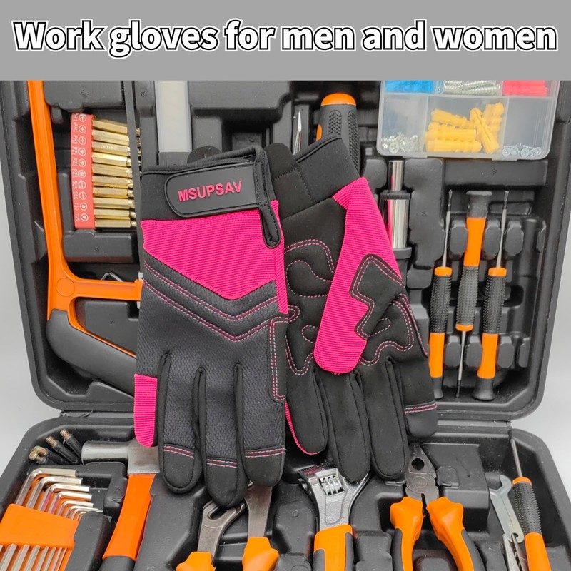MSUPSAV Utility Work Glove,Multipurpose Work Gloves for Men,Multifunctional Synthetic Leather