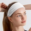 Sweat-Absorbing Sports Headband for Hiking, Yoga, Running, and Workouts Unisex White 5ea