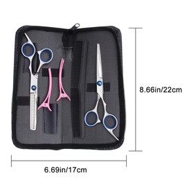minkissy Professional Hair Shears Stainless Steel Hairdressing Scissors Flat Thin Teeth Multi-purpose Scissors for Salon Home