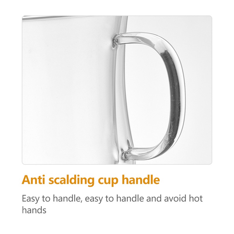 2Pcs Glass Water Mug Multipurpose Large Capacity Safe Transparent Drink