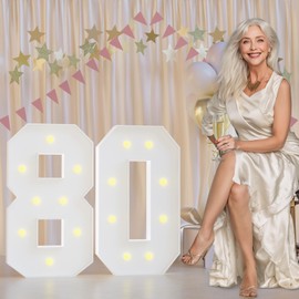 JoyMuse Birthday Decorations 80 Marquee Numbers, 2.3FT Large Light up Numbers 80 for Party Decorations, Number Lights Sign for 80th Birthday Anniversary Wedding Decor