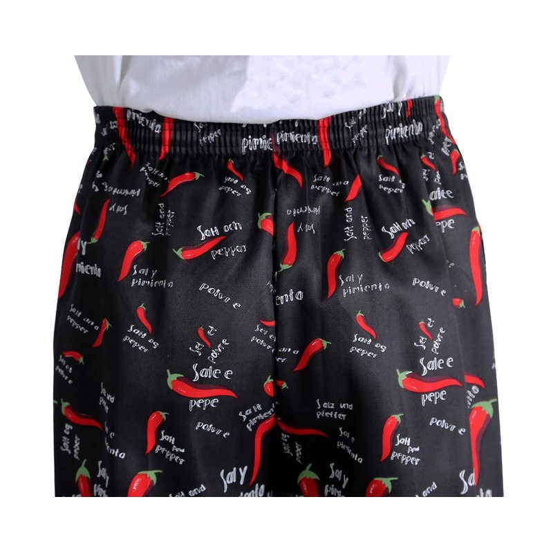 Nideen Men’s and Women's Baggy Printed Chef Pants Kitchen Uniforms