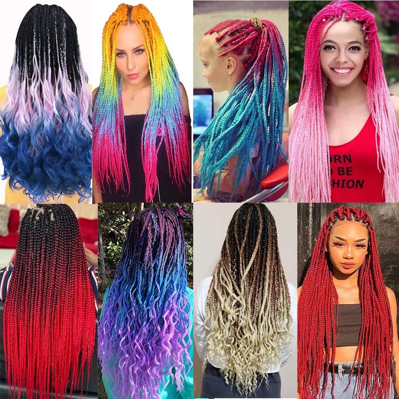 Braiding Hair Extensions Ombre Brown Professional High Temperature Braids Hair
