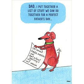 Sellers Publishing RSVP Dog Put Together a List of Stuff Humorous : Funny Father's Day Card from Dog