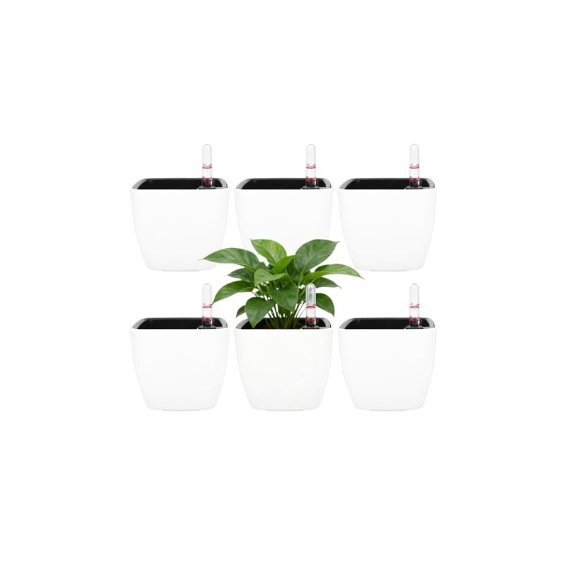 SIBAO 6 Pcs Self Watering Pots with Water Level Indicator,