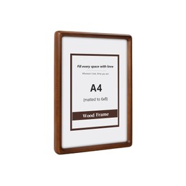 SZKYSJGS 8x12 Wood Picture Frame, Solid Natural Walnut Photo Frame with Tempered Glass, 8 x 12 Wooden Frame Matted to 6x8, Wall or Tabletop Display