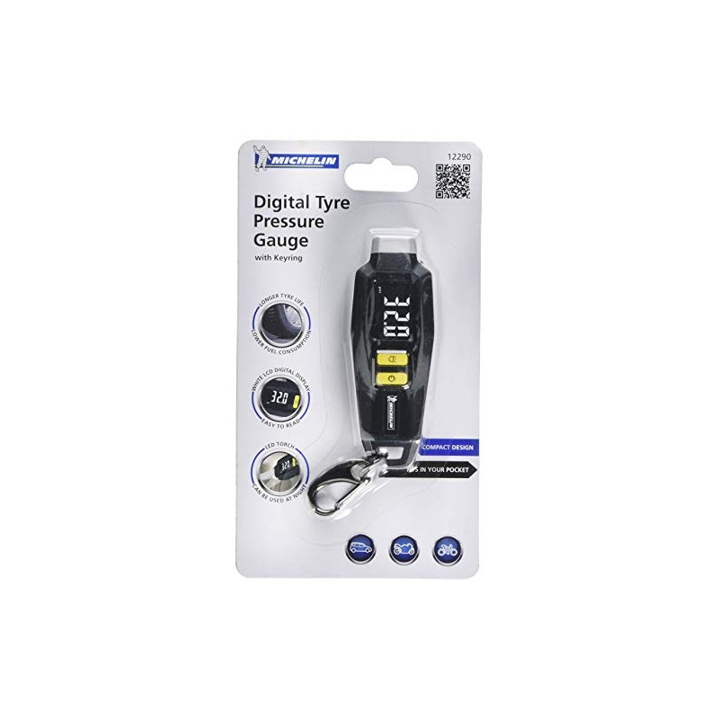Michelin 12290B Digital Tyre Pressure Gauge With Key Ring