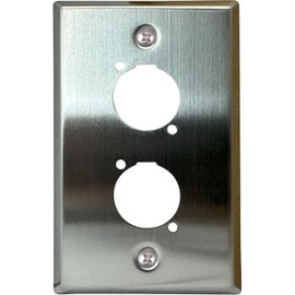 DIYTECH Blank XLR Wall Plate and XLR Panel Combo - Perfect for Professional Audio Setups in Studios, Theaters, and Conference Rooms - Easy to Install and Durable Design (2 Port Stainless Steel)