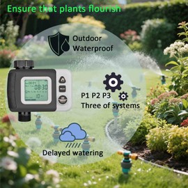 Sprinkler Timer Water Timer for Garden Hose Automatic Watering System Upgrade Rain Delay 12 Months Extra Long Working Time Easy to Set Up Installation