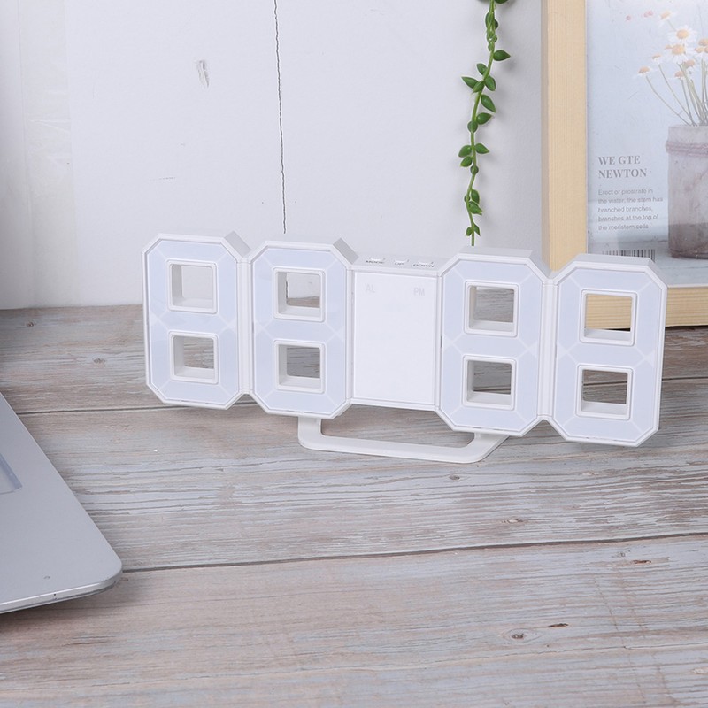 3D LED Digital Clock Bedroom Desktop Snooze Alarm Clock Home