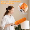 16'' Microfiber Duster with Long Handle,Reusable Detachable Head Duster for