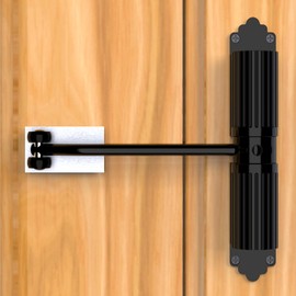 2025 New Automatic Door Closer, self Closing Door, Adjustable Closing Door, Door Closers for Home, Automatic Safety Spring Door Closer (Black). Up to 140LB can be Pushed.Metal Doors Don't fit.