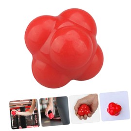 Mipcase Hexagonal Reaction Training Ball Agility Fitness Ball for Women Improves Reflexes Hand Eye Coordination Multi Sport Training Tool Red