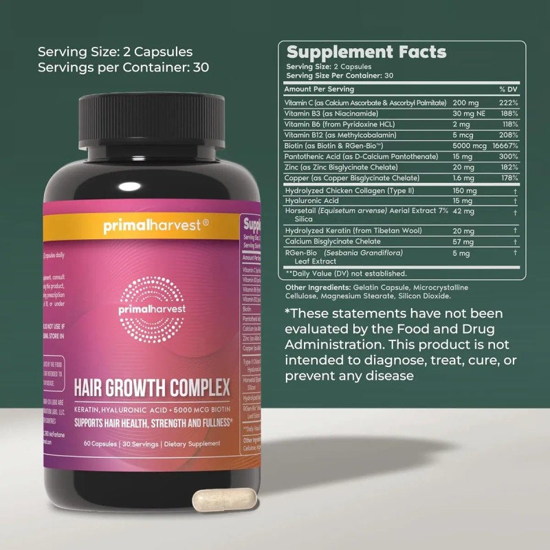 Vitaminas Crecimiento Cabello Primal Harvest