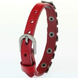 BRLTime Punk Unisex Genuine Leather Belt Bracelet Rivet Stud Cuff Wristband Bangle Women Men Adjustable Cowhide Bracelet Jewellery