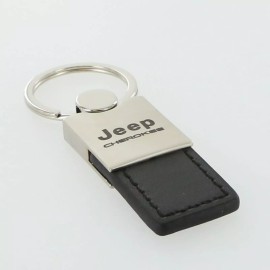 Jeep Cherokee Leather Key Ring (Black)