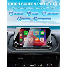 Karltys 2 Pack Screen Protector [No Glare & Fingerprint] for 2021-2025 Nissan Rogue S SV /2019-2025 Altima /2020-2025 Sentra, 8-Inch Touchscreen Tempered Glass for Rogue Accessories Anti Scratch