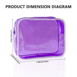 TotePrint Clear PVC Toiletry Bags in 1 Bright Colours Large Capacity, B127-d119-1, Modern