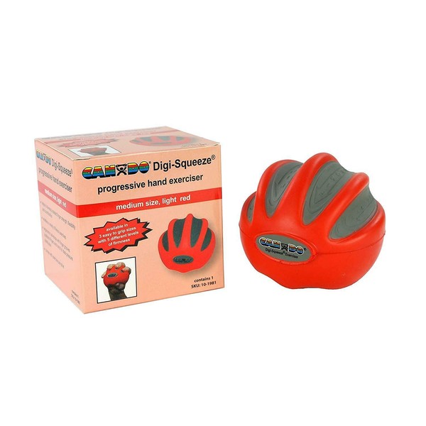 CanDo Digi-Extend n' Squeeze exerciser, light, red, medium