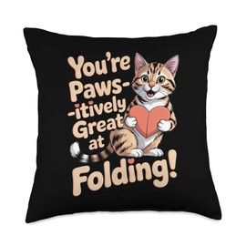 Positive Origami Folding Art for Animal Lovers Throw Pillow