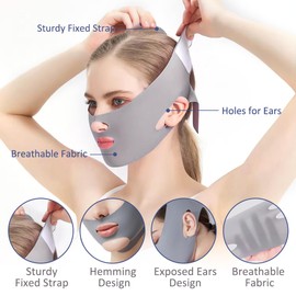 Reusable V-Line Face Bandage - Breathable Lifting Mask for Defined Contours & Double Chin Support