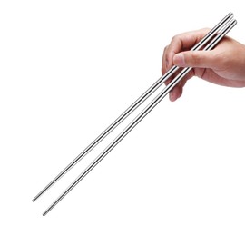 OUNONA Vegetable Chopsticks, Stainless Steel, Dishwasher Safe, Long, 14 inches (36 cm), Non-Slip, Cooking Chopsticks, Noodle Chopsticks, Pasta Chopsticks, Sashimi Chopsticks, Metal, Heat Resistant,