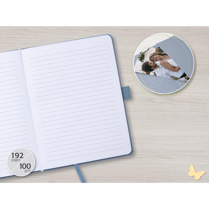 SIGEL JN409 Notebook A5 Ruled, Jolie Diary, Hardcover with Textile