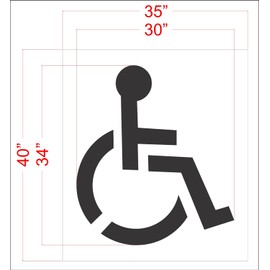 34" Handicap Stencil - 1/16" (.063") Light-Duty LDPE