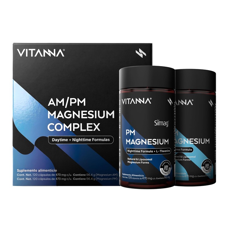 VITANNA® Magnesio AM + PM Malato, Citrato, Bisglicinato
