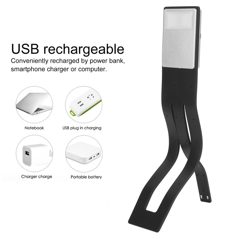 Portable Dimmable LED Reading Book Light Flexible Clip Lamp USB