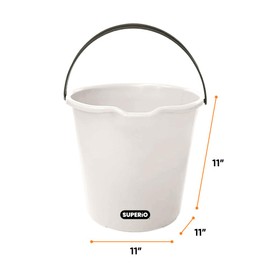 Superio 6-Pack Plastic Cleaning Bucket for Home, 2 Gallon Pail for Mopping with Large Spout - Bucket for Floor Mopping, Car Wash - Bowls for Camping, Fishing
