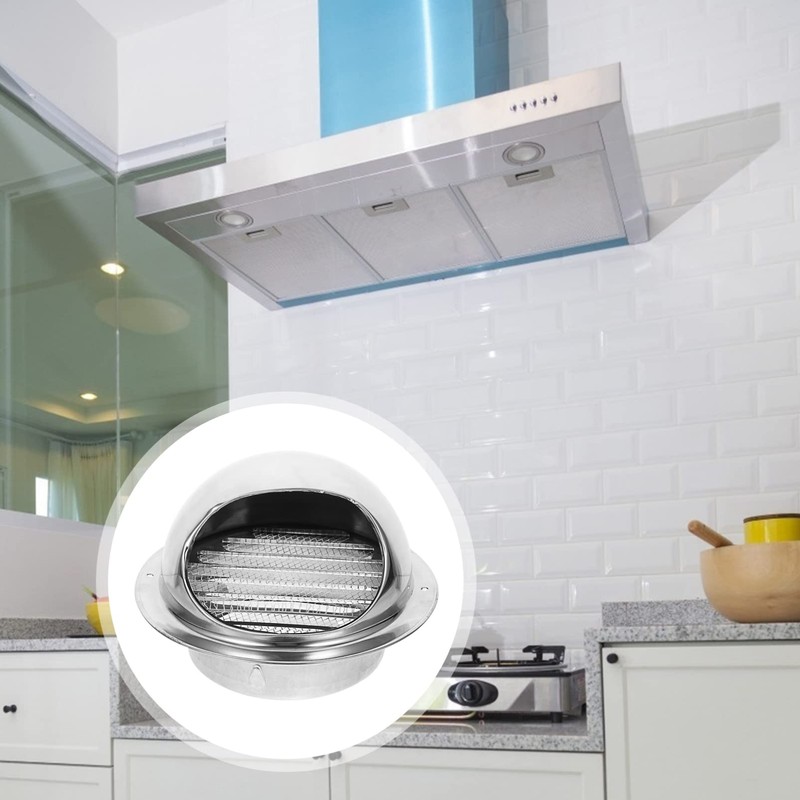 TEHAUX Extractor Cover Stainless Steel Round Design Windproof Soffit Vent