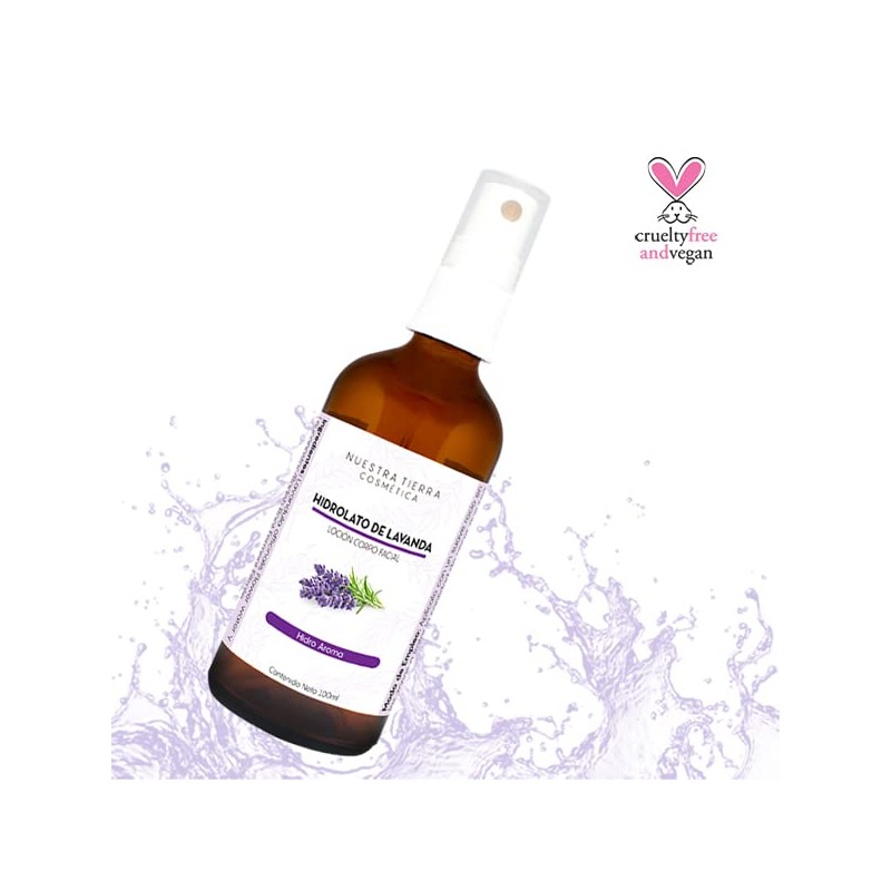 Hidrolato de Lavanda Orgánico, Relajante, Artesanal, Hidrosol para Rostro, Cuerpo