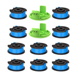 CDIYTOOL Greenworks G24LT Trimmer Spool 16ft Long 1.65mm Diameter Fits Greenworks 24V Grass Trimmer G24LT G24LTK2 G24LT30M G24LT30MK2 (10 Spools + 2 Caps)