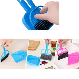 PARENCE - Set di 2 - Set di mini scopino - Pulizia e raccolta polvere, briciole e peli - Ideale per tavolo, auto, rasatura, bagno - 13,5 x 19,5 cm