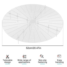 Tianher Flower Pot Protector, 2 Pieces, Large Cuttable Flower Pot Grid with Deep Stakes, Flower Pot Cover, Protection Against Cats, for Protection of Children, Pets, 52 cm (White)
